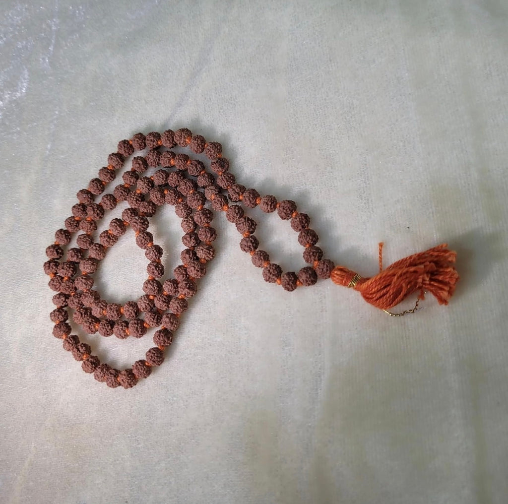 5mm 5 Mukhi Rudraksha Mala (108+1 Beads)100% Original | Authentic Natural Rudraksha Beads for Meditation, Spiritual Practice & Healing
