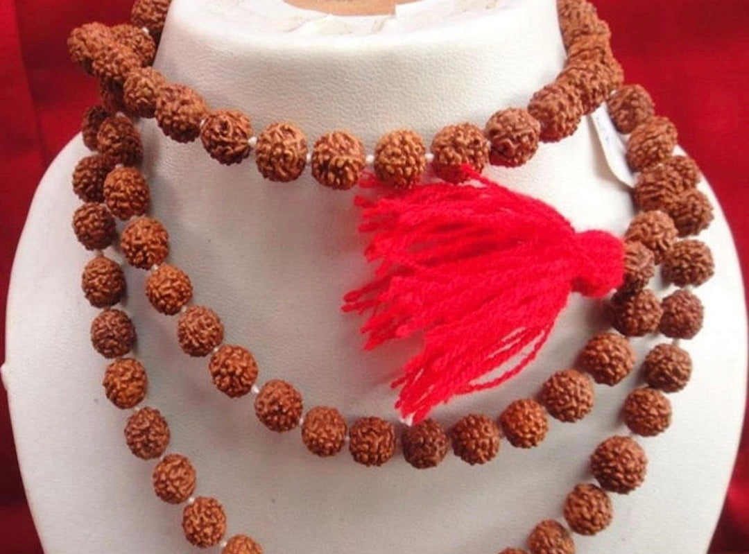 Rudraksha Mala 100% Original (Brown, 8 mm) Japa Mala (5 Mukhi Mala, 108 Beads Mala)