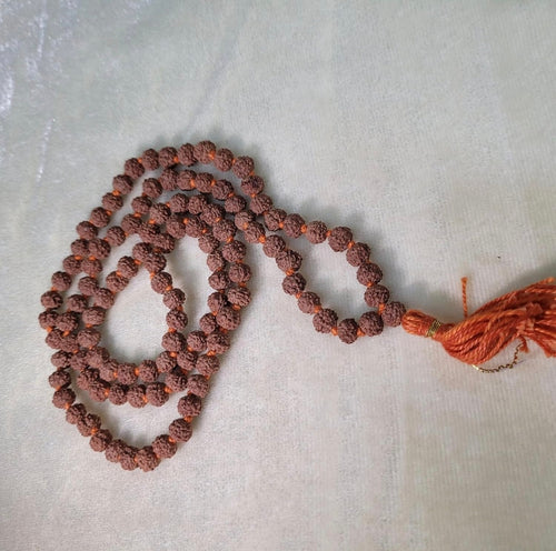 5mm 5 Mukhi Rudraksha Mala (108+1 Beads)100% Original | Authentic Natural Rudraksha Beads for Meditation, Spiritual Practice & Healing