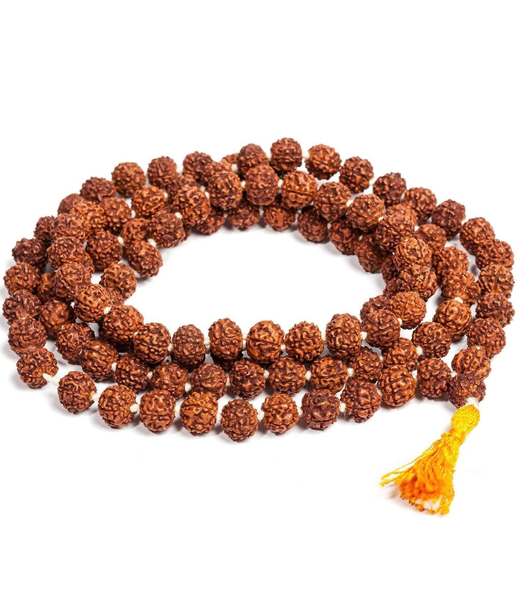 Rudraksha Mala 100% Original (Brown, 8 mm) Japa Mala (5 Mukhi Mala, 108 Beads Mala)